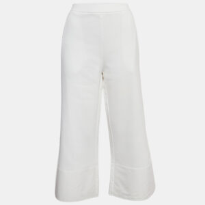 Stella McCartney White Cotton Wide-Leg Sweatpants M