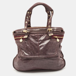 Stella McCartney Purple Faux Leather Appaloosa Tote