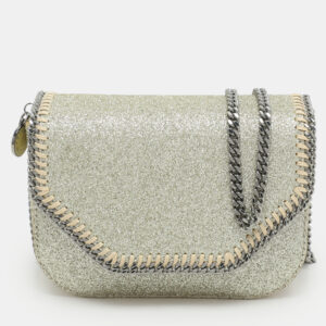 Stella McCartney Gold Glitter Mini Falabella Box Shoulder Bag