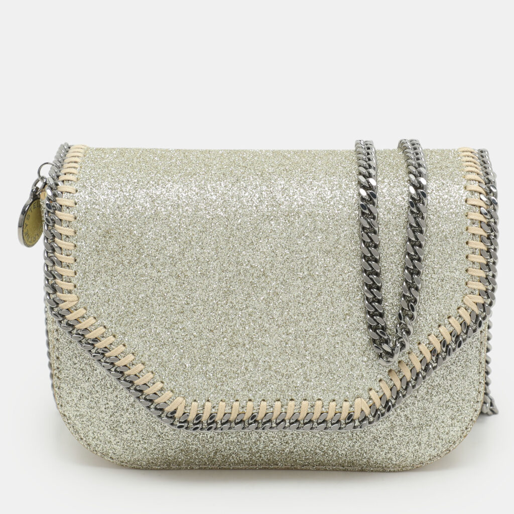 Stella McCartney Gold Glitter Mini Falabella Box Shoulder Bag