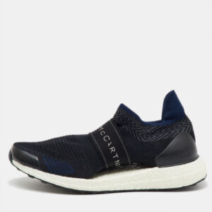 stella mccartney x adidas black knit fabric ultraboost x 3d slip on sneakers size 37 1/3
