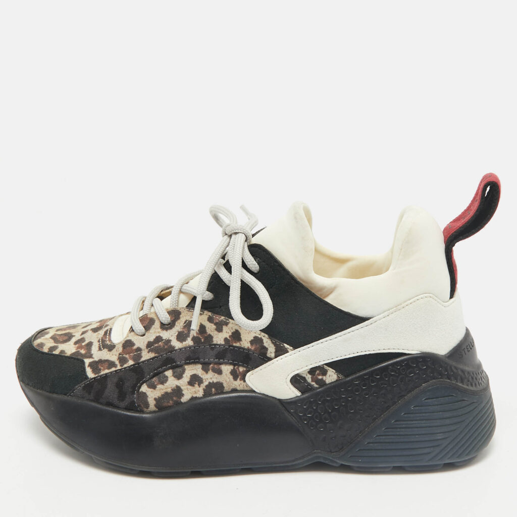 luxury-women-stella-mccartney-used-shoes-p1162388-010 Stella McCartney Multicolor Faux Leather and Faux Suede Eclypse Low Top Sneakers Size 36