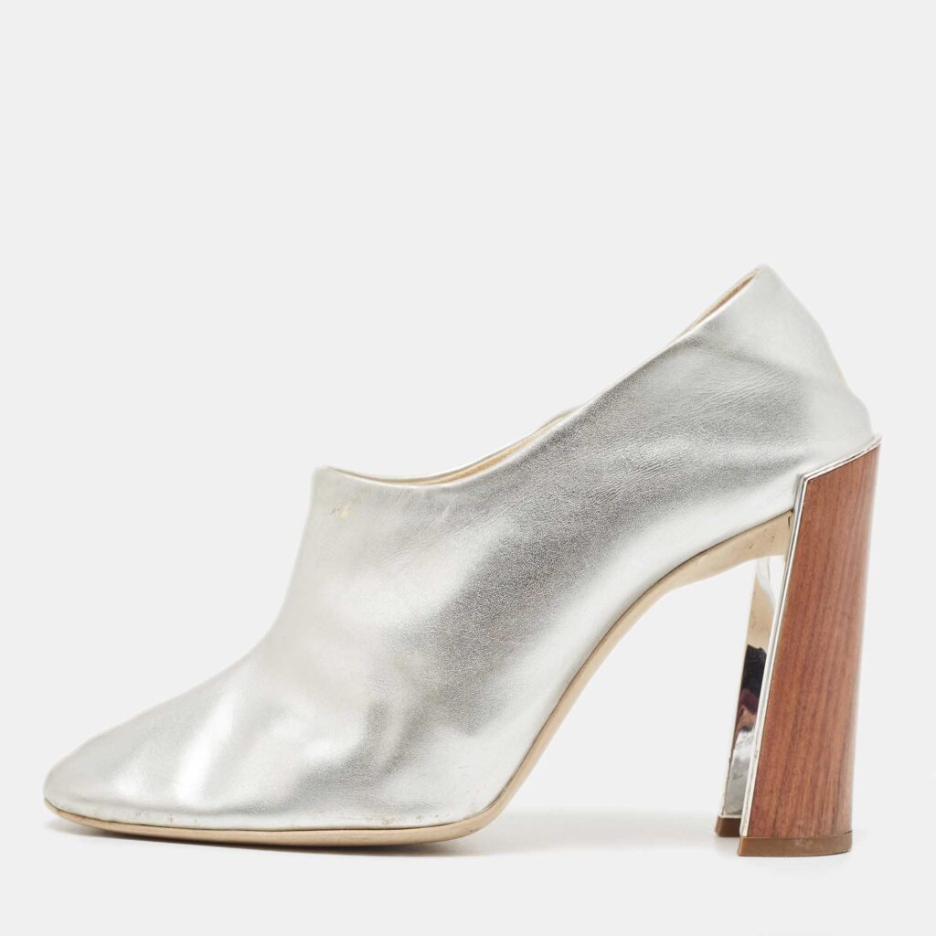 luxury-women-stella-mccartney-used-shoes-p935750-003 Stella McCartney Silver Faux Leather Pumps Size 37