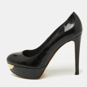 Stuart Weitzman Black Patent Leather Platform Pumps Size 39