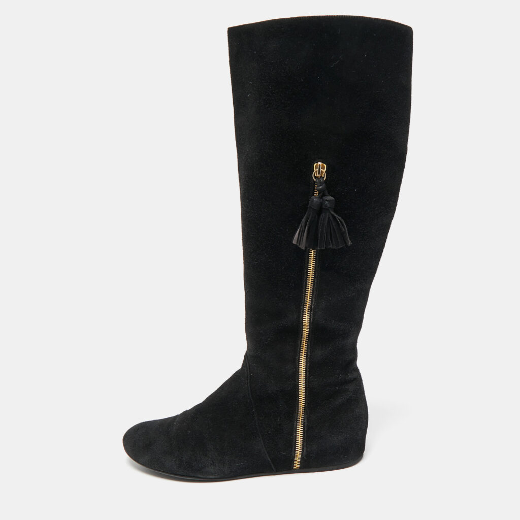 Stuart Weitzman Black Suede Knee Length Boots Size 39