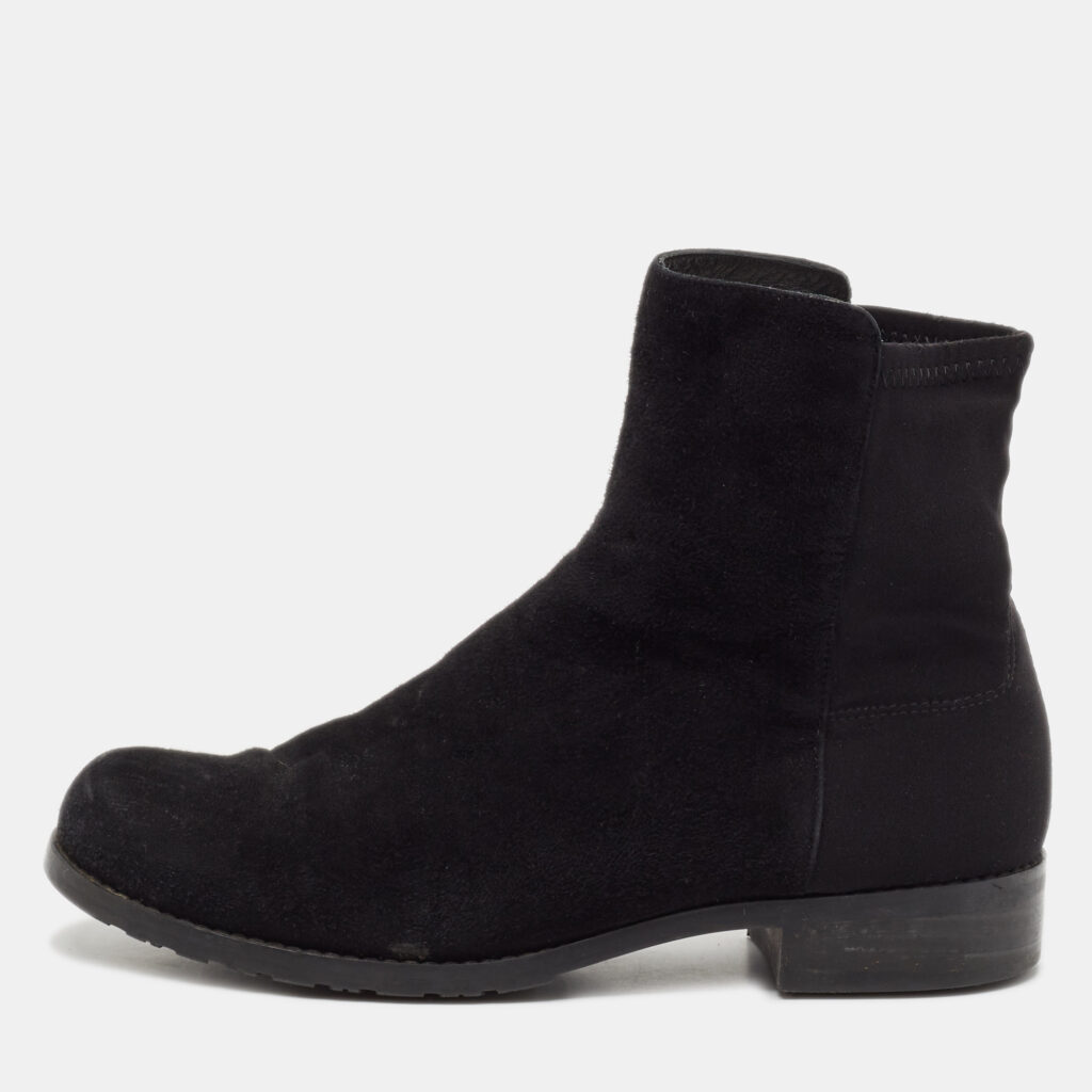 Stuart Weitzman Black Suede Ankle Boots Size 36.5