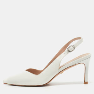 Stuart Weitzman White Leather Edith Slingback Pumps Size 36