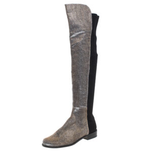 Stuart Weitzman Multicolor Lurex And Stretch Fabric Knee Length Boots Size 37.5