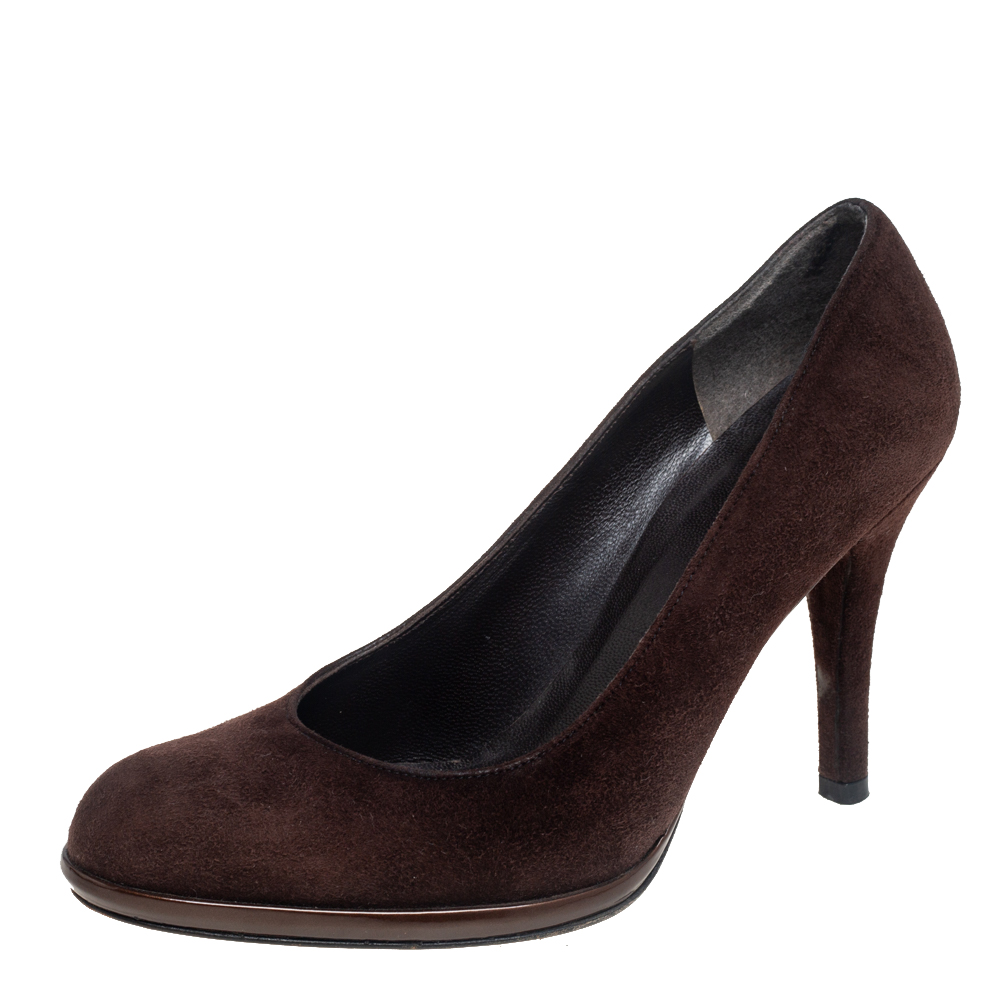 luxury-women-stuart-weitzman-used-shoes-p505438-003-1 Stuart Weitzman Brown Suede Pumps Size 36.5