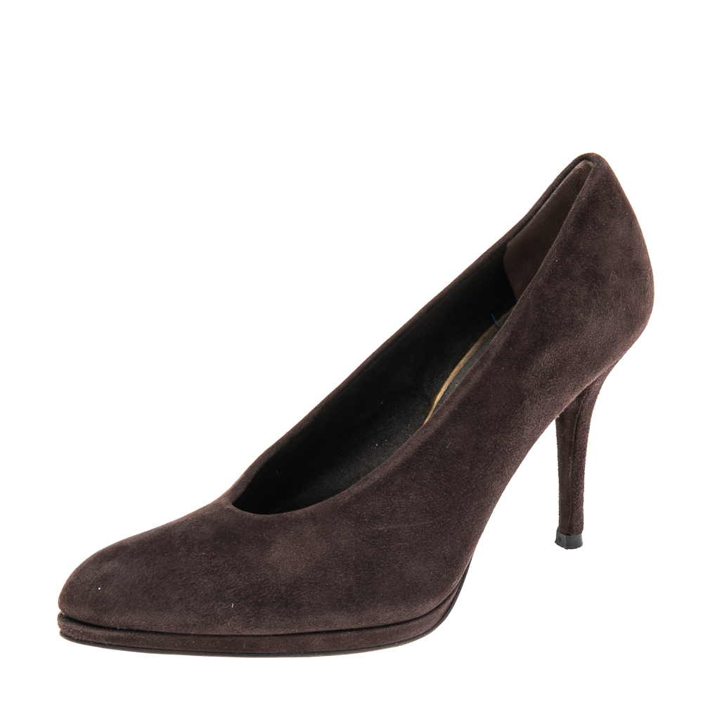luxury-women-stuart-weitzman-used-shoes-p563208-006-2 Stuart Weitzman Brown Suede Pumps Size 38