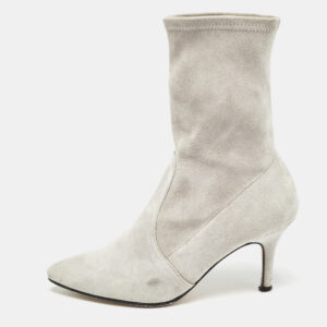 Stuart Weitzman Grey Suede Ankle Booties Size 36.5
