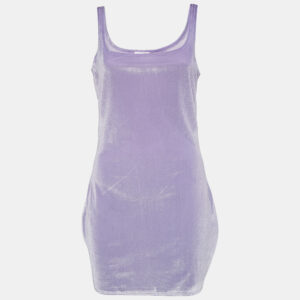 Superdown Lavender Stretch Velvet Jenny Mini Dress L