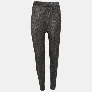 T by Alexander Wang Black/Metallic Lurex Knit Leggings M