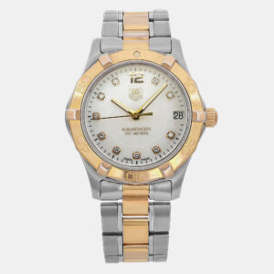Tag Heuer White Stainless Steel Aquaracer  WAF1320.BB0820 Quarts Women's Wristwatch 32mm