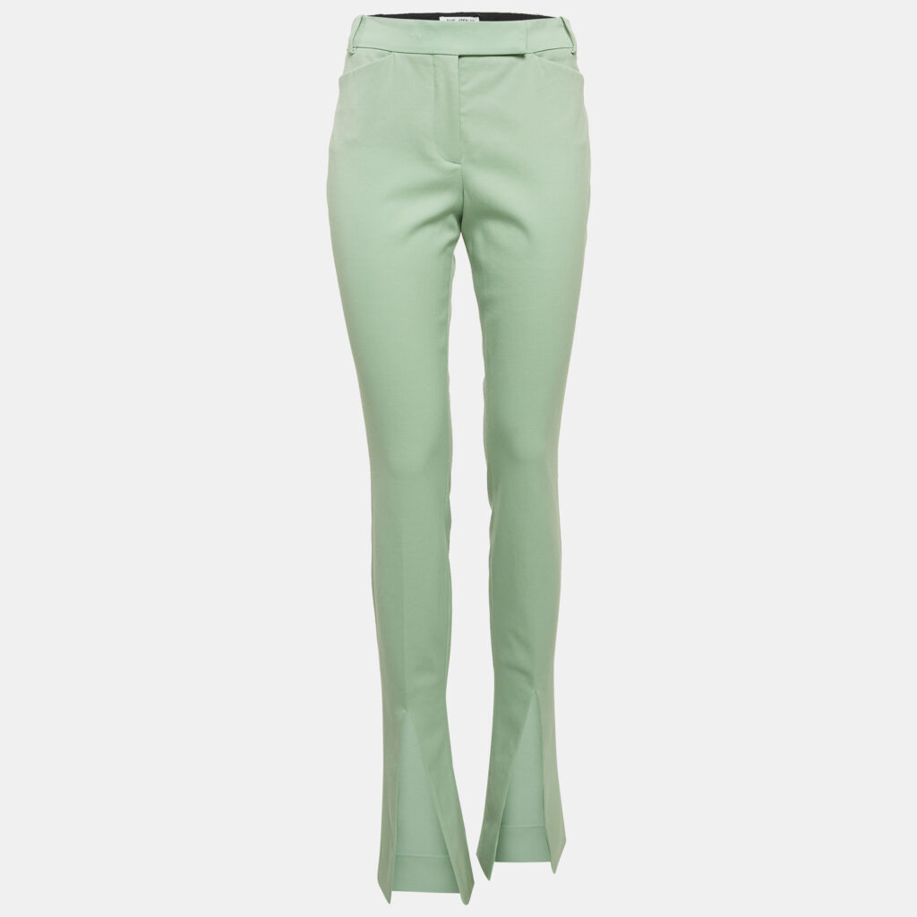luxury-women-the-attico-new-clothes-p1042442-002 The Attico Green Wool Slit Detail Freja Skinny Pants M