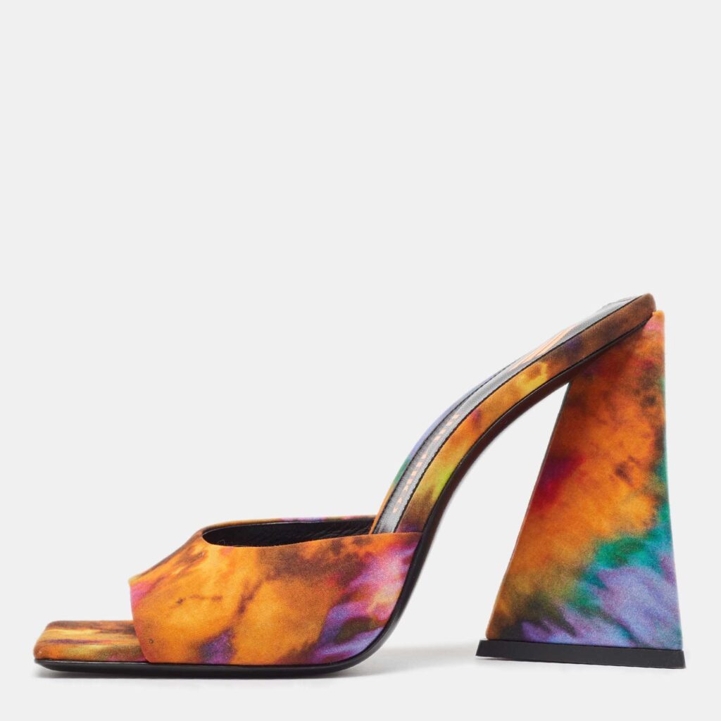luxury-women-the-attico-new-shoes-p972583-004 The Attico Multicolor Canvas Block Heel Slide Sandals Size 39