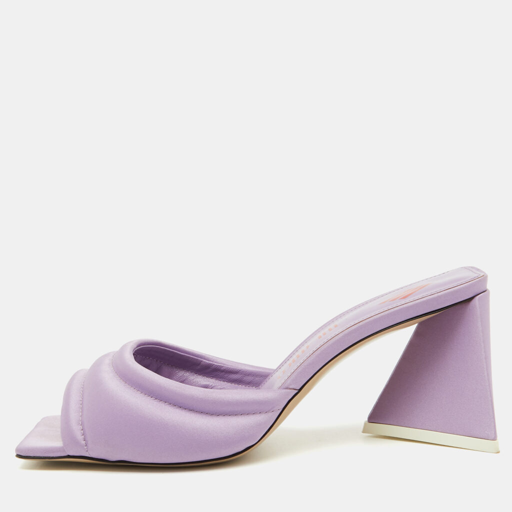 luxury-women-the-attico-used-shoes-p1093185-001 The Attico Light Purple Satin Devon Slide Sandals Size 38.5