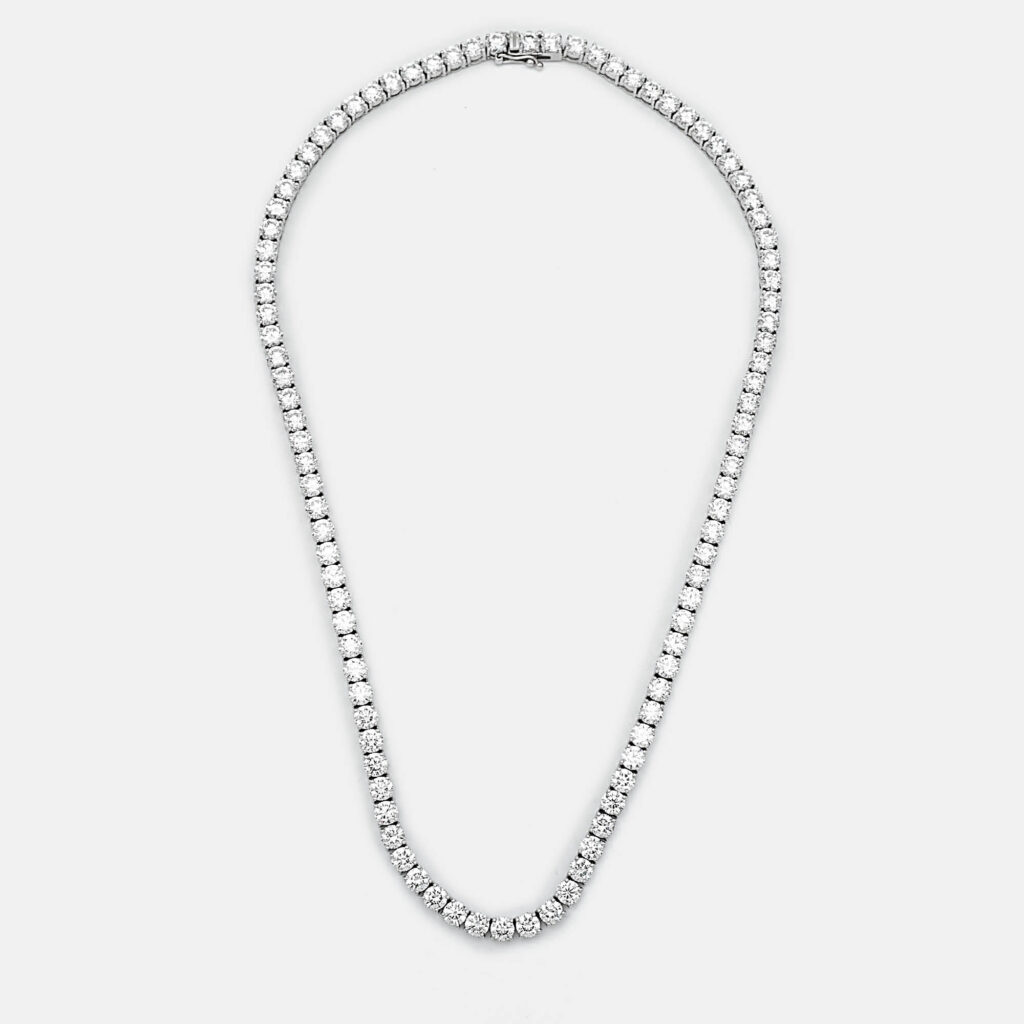 luxury-women-the-diamond-edit-new-fine-jewelry-p1104944-001.jpg 28.8 cts Round Brilliant Cut 18k White Gold Lab Grown Diamonds Tennis Necklace