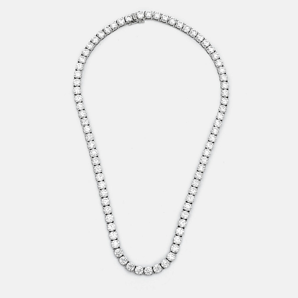 luxury-women-the-diamond-edit-new-fine-jewelry-p1104945-004.jpg 38.5 cts Round Brilliant 18k White Gold Lab Grown Diamonds Tennis Necklace