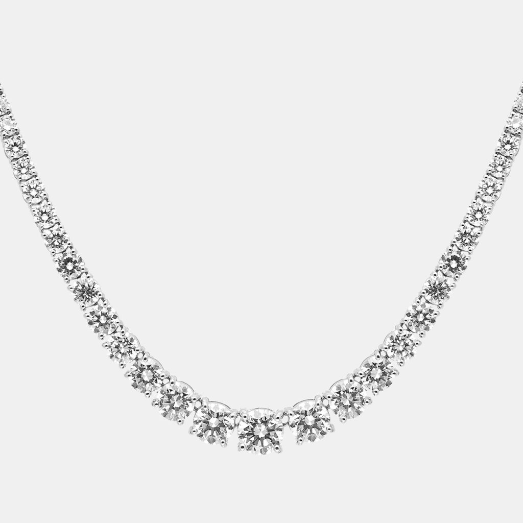 luxury-women-the-diamond-edit-new-fine-jewelry-p1104946-003.jpeg 13.00 cts Round Brilliant Cut 18k White Gold Lab Grown Diamonds Graduating Necklace