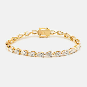 7.6 cts pear brilliant 18k yellow gold lab grown diamonds bracelet