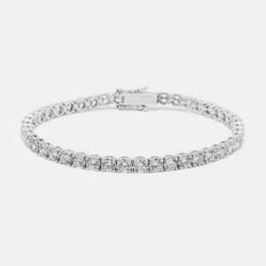 7.8 cts Round Brilliant Cut 18k White Gold Lab Grown Diamond Tennis Bracelet