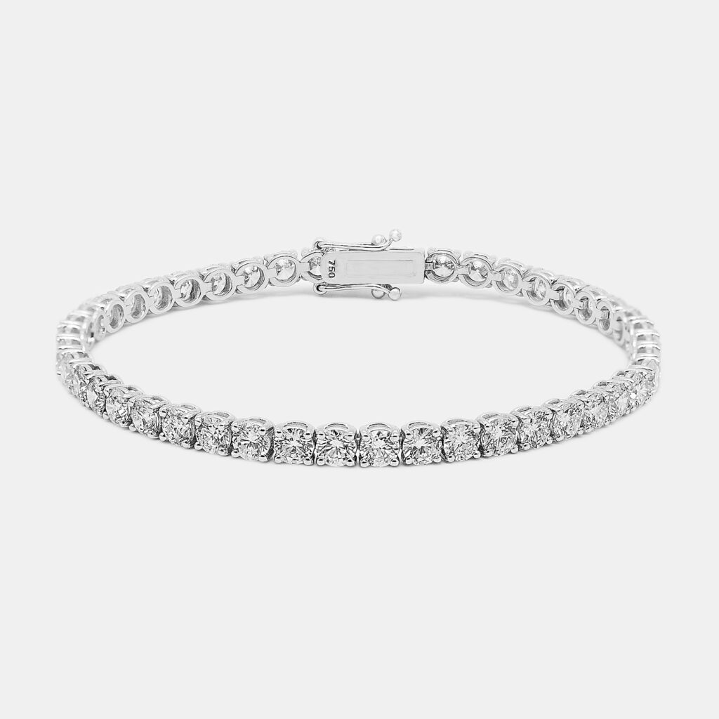 luxury-women-the-diamond-edit-new-fine-jewelry-p1104950-003 7.8 cts Round Brilliant Cut 18k White Gold Lab Grown Diamond Tennis Bracelet