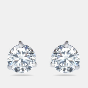 0.62 cts Round Brilliant Cut 18k White Gold Lab Grown Diamonds Solitaire Stud Earrings