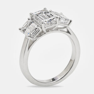 4.00 cts emerald cut 18k white gold lab grown diamonds ring size 52