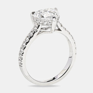 2.50 cts heart brilliant round 18k white gold lab grown diamonds ring