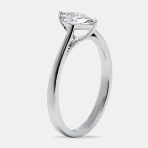 0.50 cts marquise cut lab grown diamond 18k white gold ring size 53