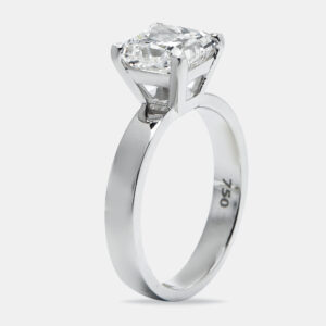 2.00 cts princess cut lab grown diamond 18k white gold ring size 52
