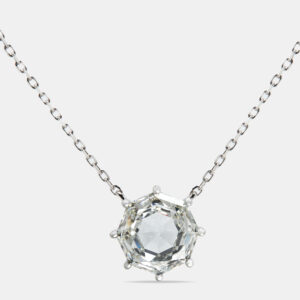 6.00 cts octagonal step cut lab grown diamond 18k white gold chain necklace