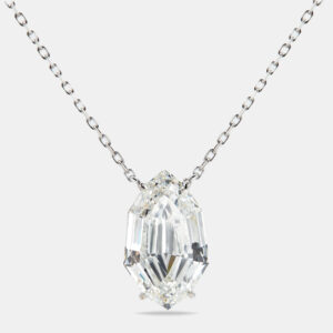 10.00 cts decagonal step cut lab grown diamond 18k white gold chain necklace