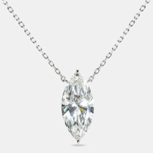 7.00 cts marquise briliant lab grown diamond 18k white gold chain necklace