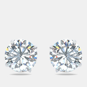 10.00 cts round brilliant cut lab grown diamond 18k white gold earrings