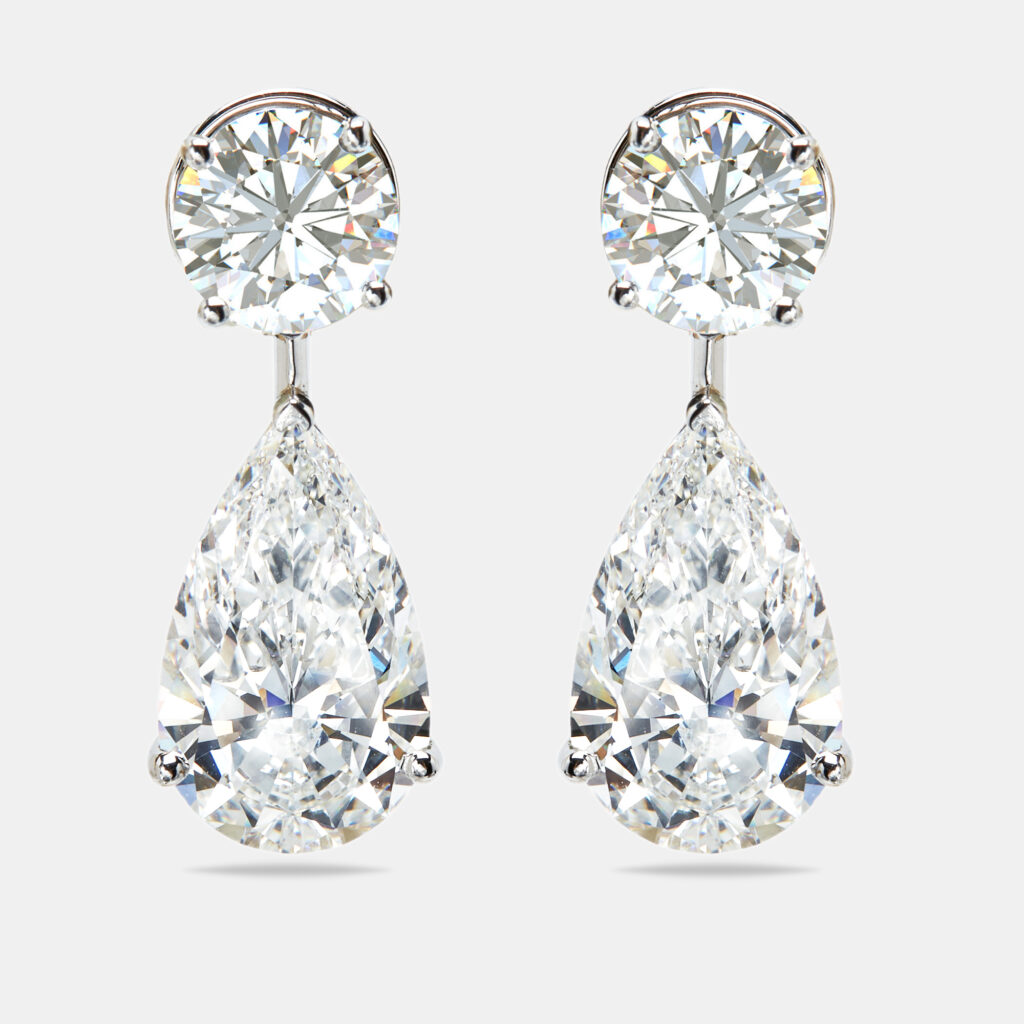 luxury-women-the-diamond-edit-new-fine-jewelry-p1165005-003.jpg 8.00 cts Round and Pear Cut Lab Grown Diamond 18k White Gold Earrings