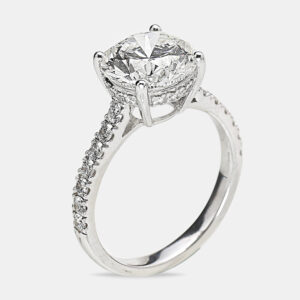 3.50 cts 18k white gold round brilliant lab grown diamonds ring size 52