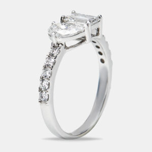 1.30 cts lab grown diamond 18k white gold ring size 54