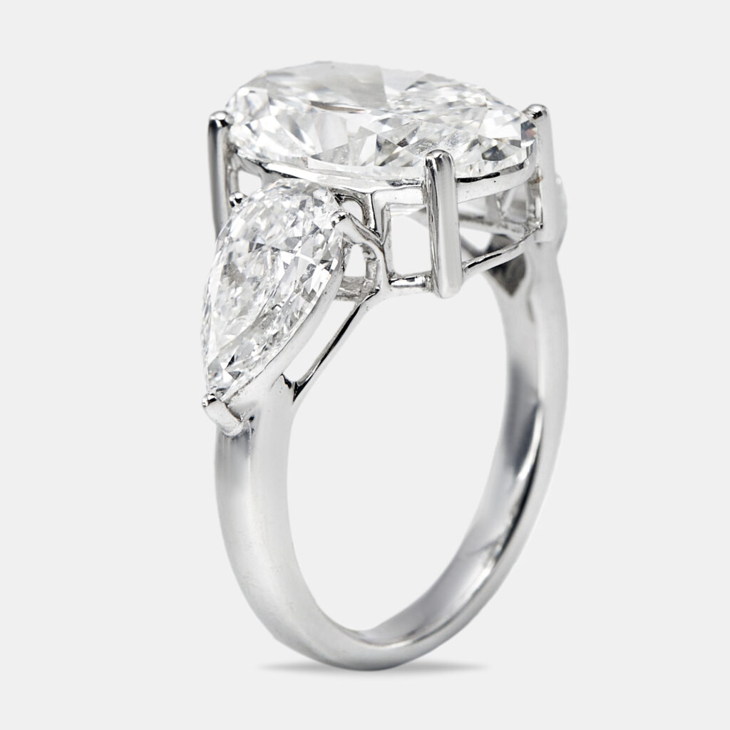luxury-women-the-diamond-edit-new-fine-jewelry-p1165619-001 7.45 cts Oval and Pear Lab Grown Diamond 18k White Gold Ring Size 53