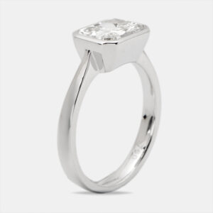 2.00 cts radiant cut lab grown diamond 18k white gold ring size 52