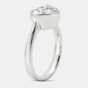 2.00 cts heart brilliant cut lab grown diamond 18k white gold ring size 52