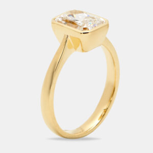 2.00 cts radiant brilliant 18k yellow gold ring size 52