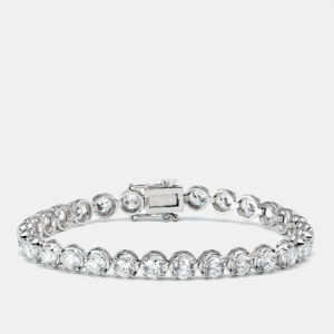 8.61 cts round brilliant cut lab grown diamonds 18k white gold tennis bracelet