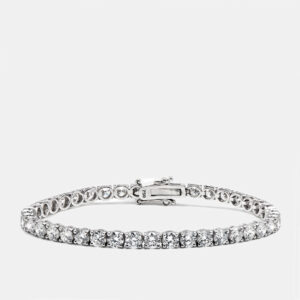 7.93 cts round brilliant cut lab grown diamonds 18k white gold tennis bracelet