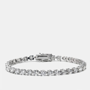 6.24 cts Round Brilliant Cut Lab Grown Diamonds 18k White Gold Tennis Bracelet