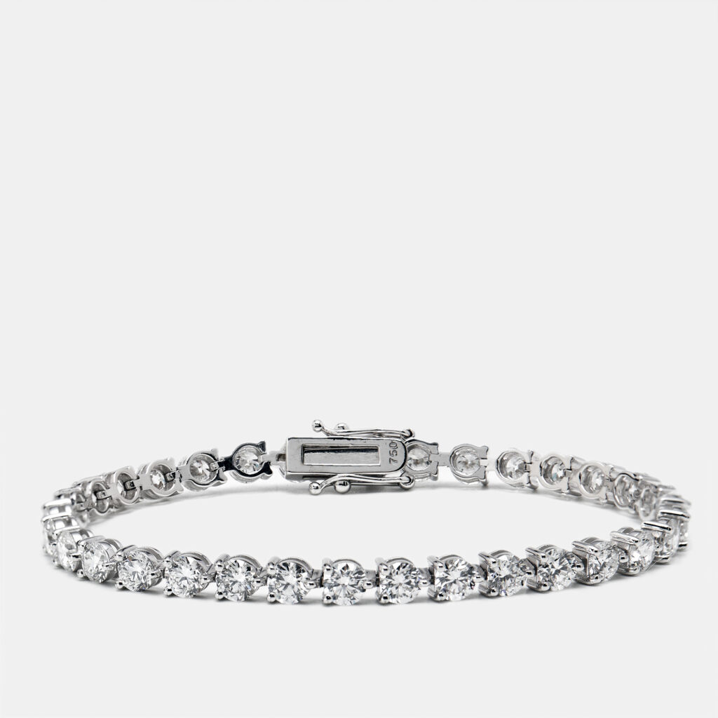 luxury-women-the-diamond-edit-new-fine-jewelry-p1169218-002 8.02 cts Round Brilliant Cut Lab Grown Diamonds 18k White Gold Tennis Bracelet