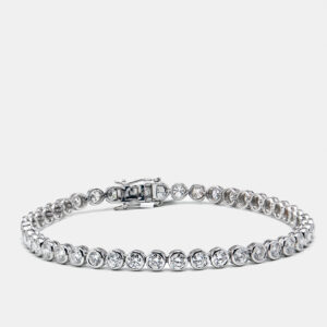 5.96 cts round brilliant cut lab grown diamonds 18k white gold tennis bracelet