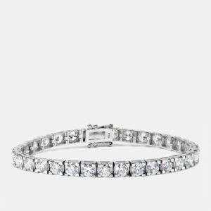 9.10 cts round brilliant cut lab grown diamonds 18k white gold tennis bracelet