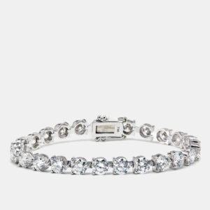 12.98 cts round brilliant cut lab grown diamonds 18k white gold tennis bracelet